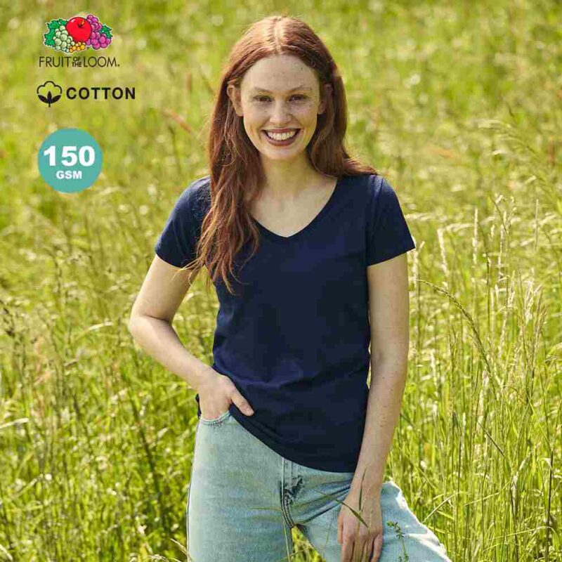 T-shirt Donna colorata con collo a V - immagine 5