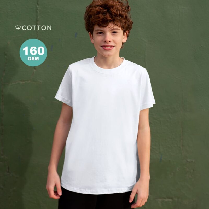 T-Shirt liscia bianca per bambini