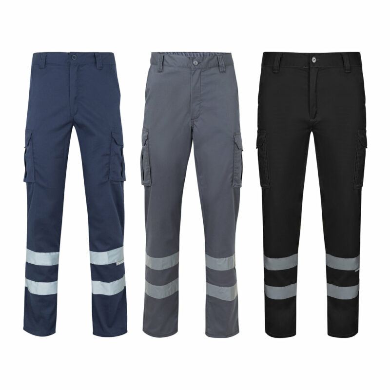 Pantaloni elasticizzati con tasche e strisce riflettenti