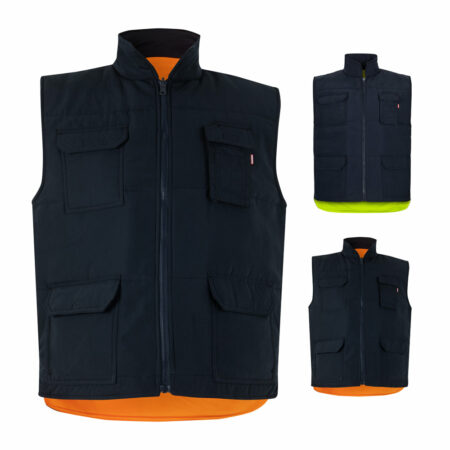 Gilet imbottito reversibile con tasche