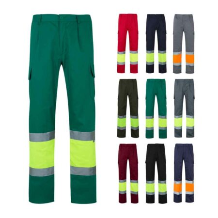 Pantaloni in twill bicolore con tasche