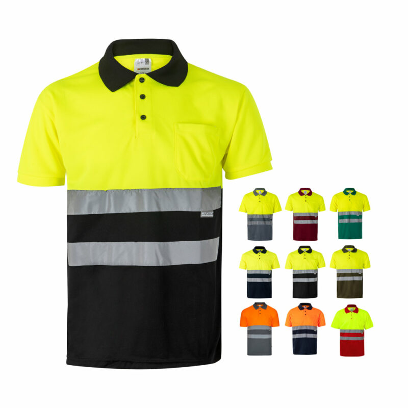 Polo bicolore con maniche corte