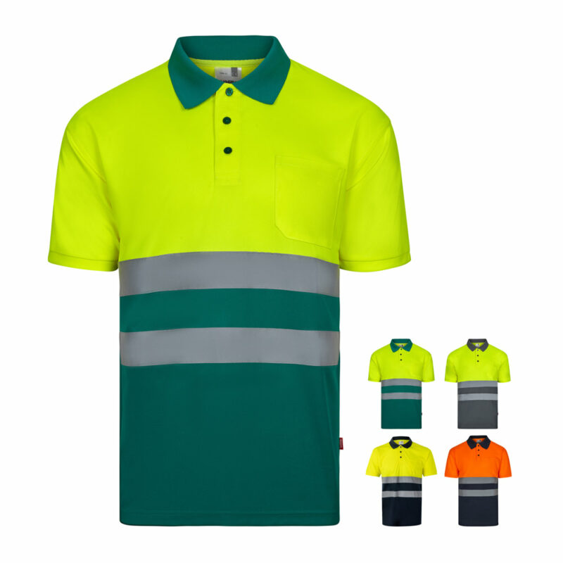 Polo bicolore con maniche corte