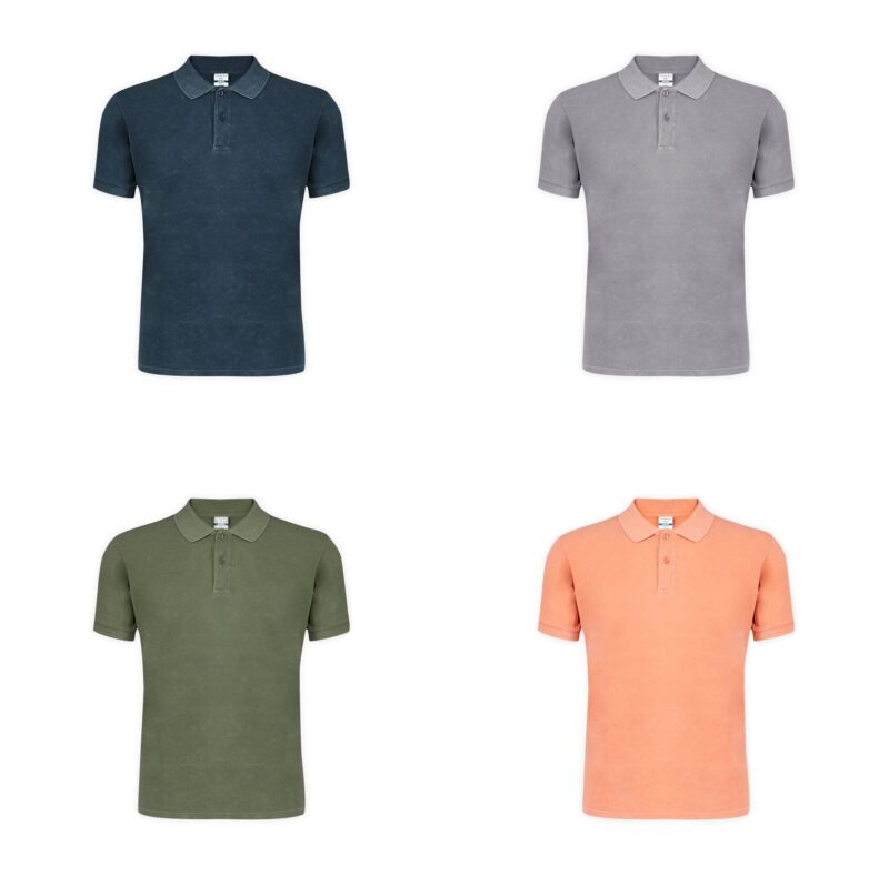 Polo casual unisex effetto denim