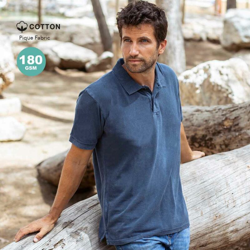 Polo casual unisex effetto denim - immagine 5