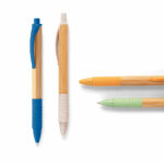 Penna in bambù con clip gomma antiscivolo