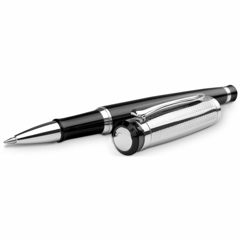 Set di penna a sfera e roller in metallo con clip - immagine 5