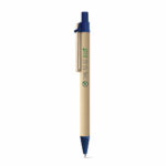 Penna a sfera in carta kraft e clip in legno - immagine 2