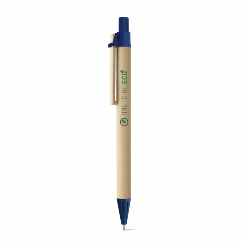 Penna a sfera in carta kraft e clip in legno - immagine 2