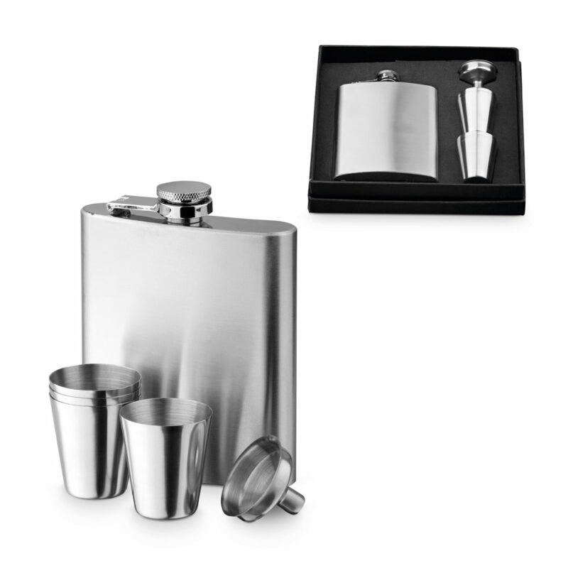 Set bottiglia e bicchieri in acciaio inox 200 mL - immagine 3