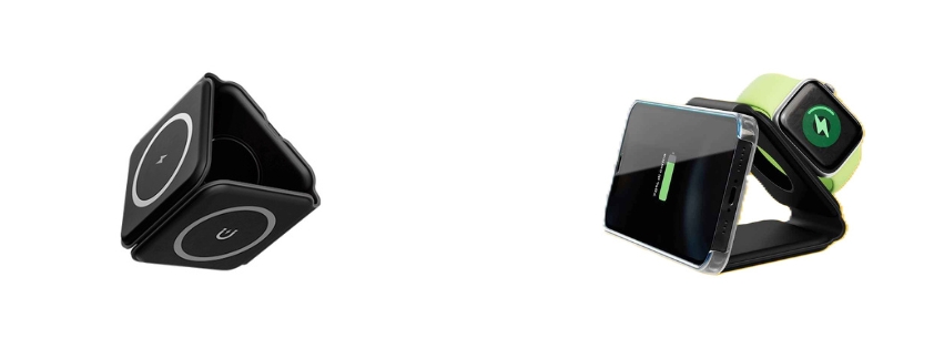 Caricabatteria wireless 3-in-1. Gadget fiere
