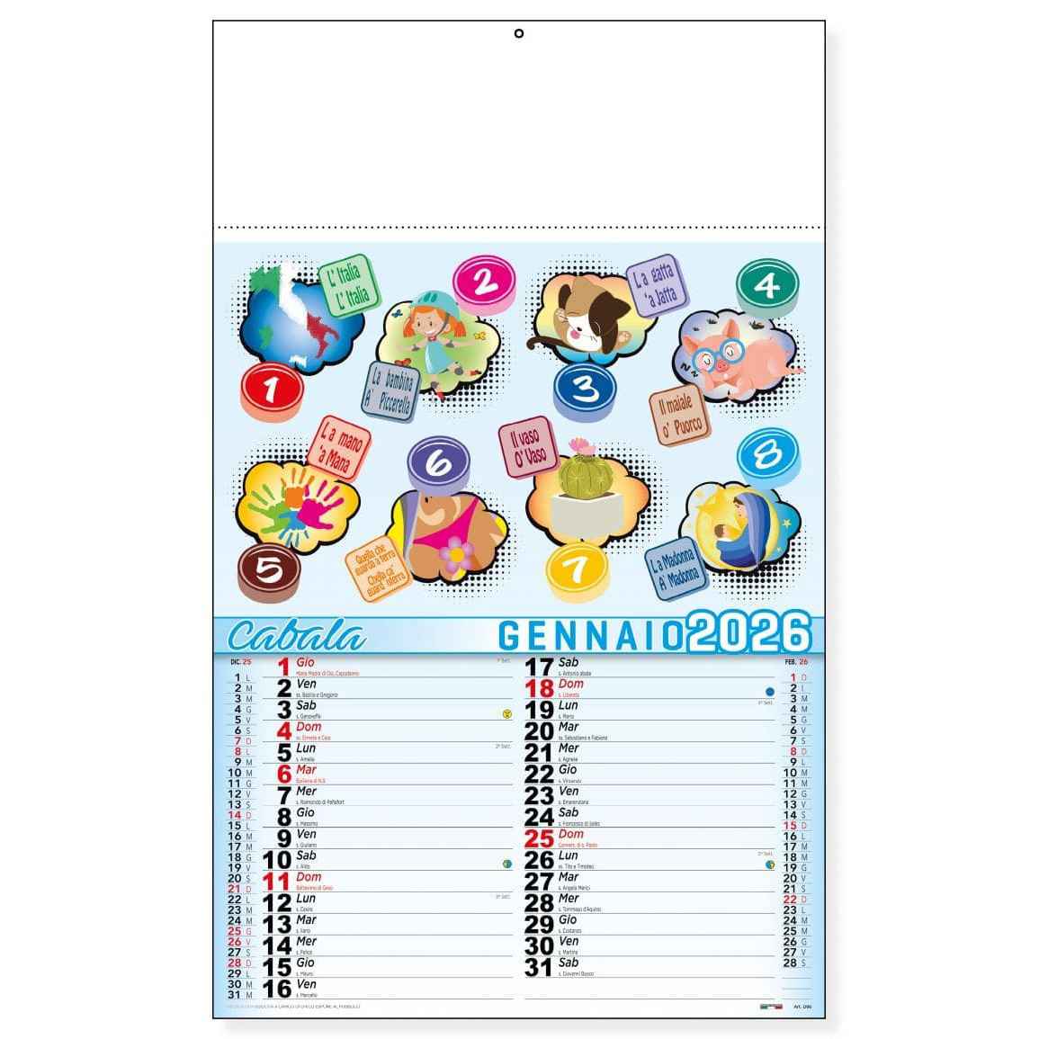 Calendario trimestrale Cabala