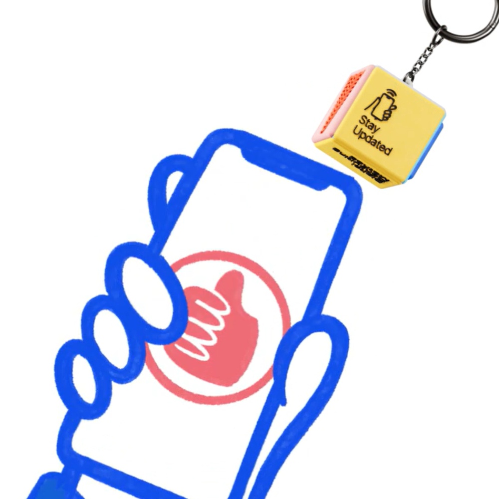 Portachiavi NFC sagomato in gomma a 3 colori - immagine 3