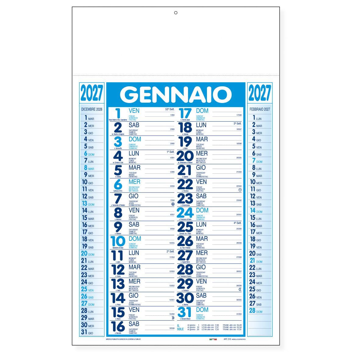 Calendario trimestrale