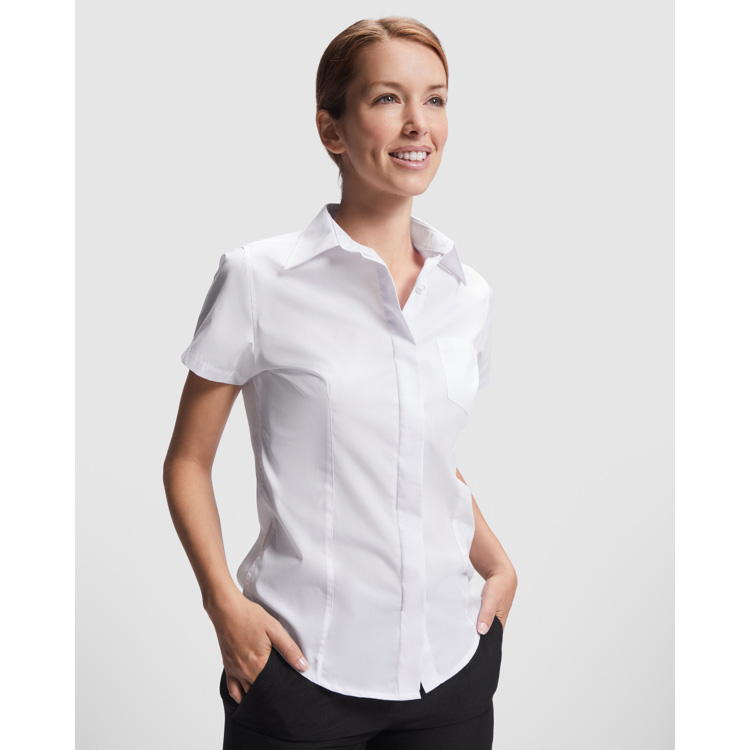 Camicia donna aderente a maniche corte - immagine 5