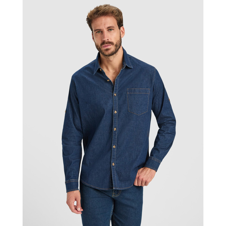 Camicia in denim da uomo a maniche lunghe - immagine 5