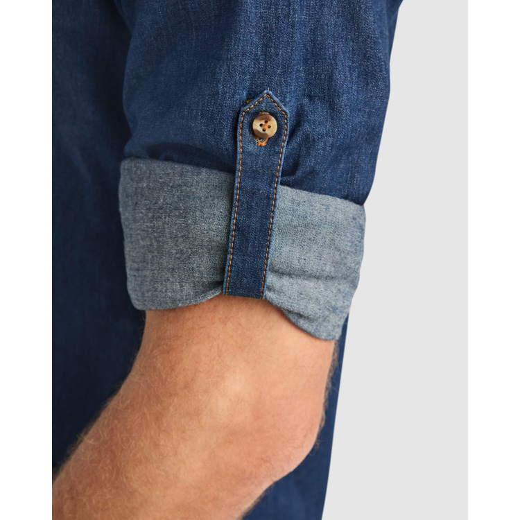 Camicia in denim da uomo a maniche lunghe - immagine 8