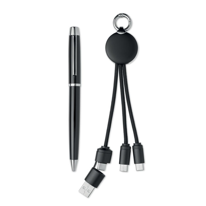 Set penna e portachiavi con cavo di ricarica - immagine 3